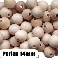 Holzperlen 14mm roh89